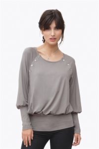 Grey nursing blouse in bamboo fibres